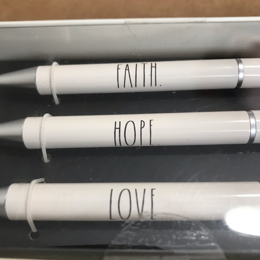 Rae Dunn “Faith, Hope, and Love” pen set